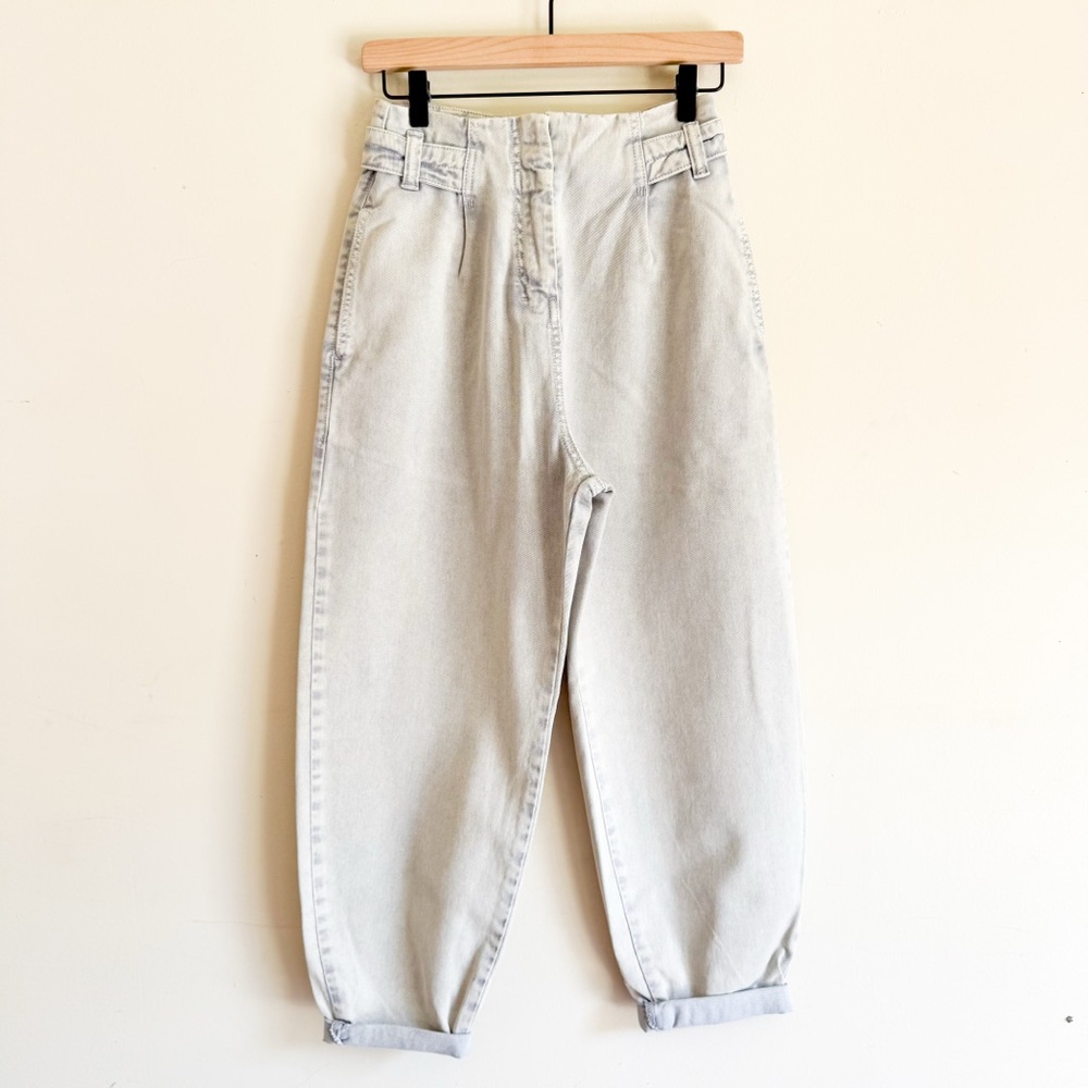 Zara High Rise Balloon Gray Denim Jeans Size 2 - Picture 5 of 13